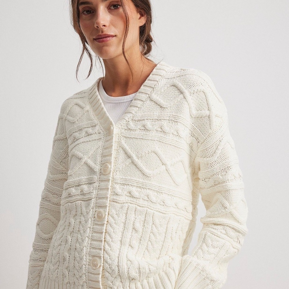 NWT Claire Rose x NA-KD Oversized Cable Knit Cardigan - S/M EU 36